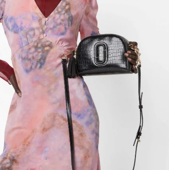 NWT Marc Jacobs Shutter Croc - Embossed Leather Crossbody Bag - Picture 2 of 8